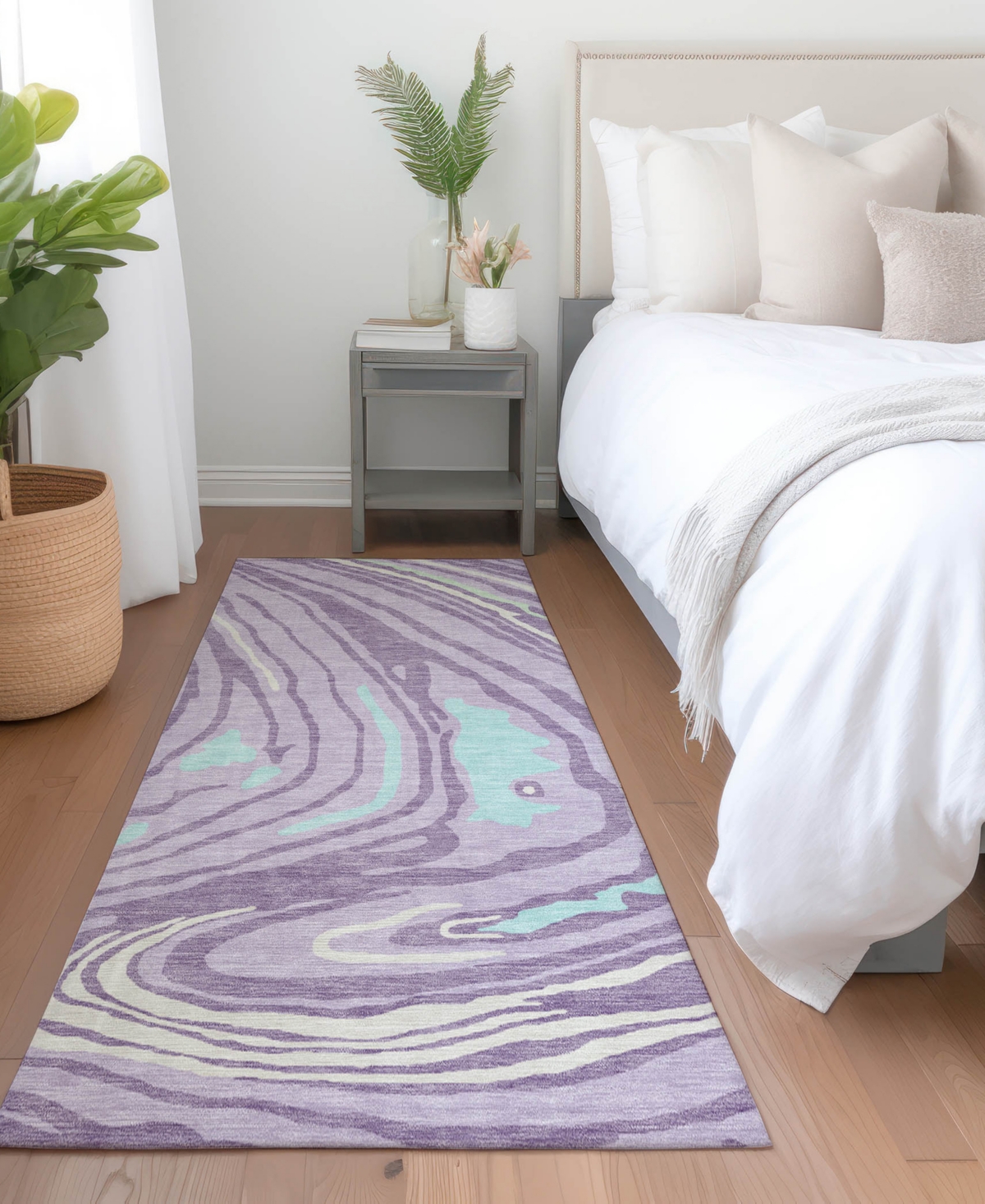 Addison Chantille Mahine Washable Acn1051 2'3"x7'6" Runner Area Rug In Lavender
