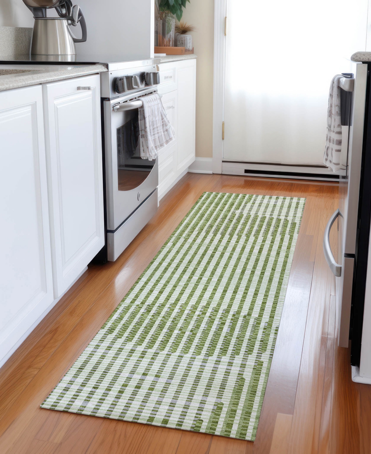 Addison Chantille Mahine Washable Acn1001 2'3"x7'6" Runner Area Rug In Green