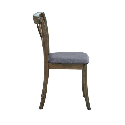 2PC Upholstered Fabric X-Back Dining Chairs