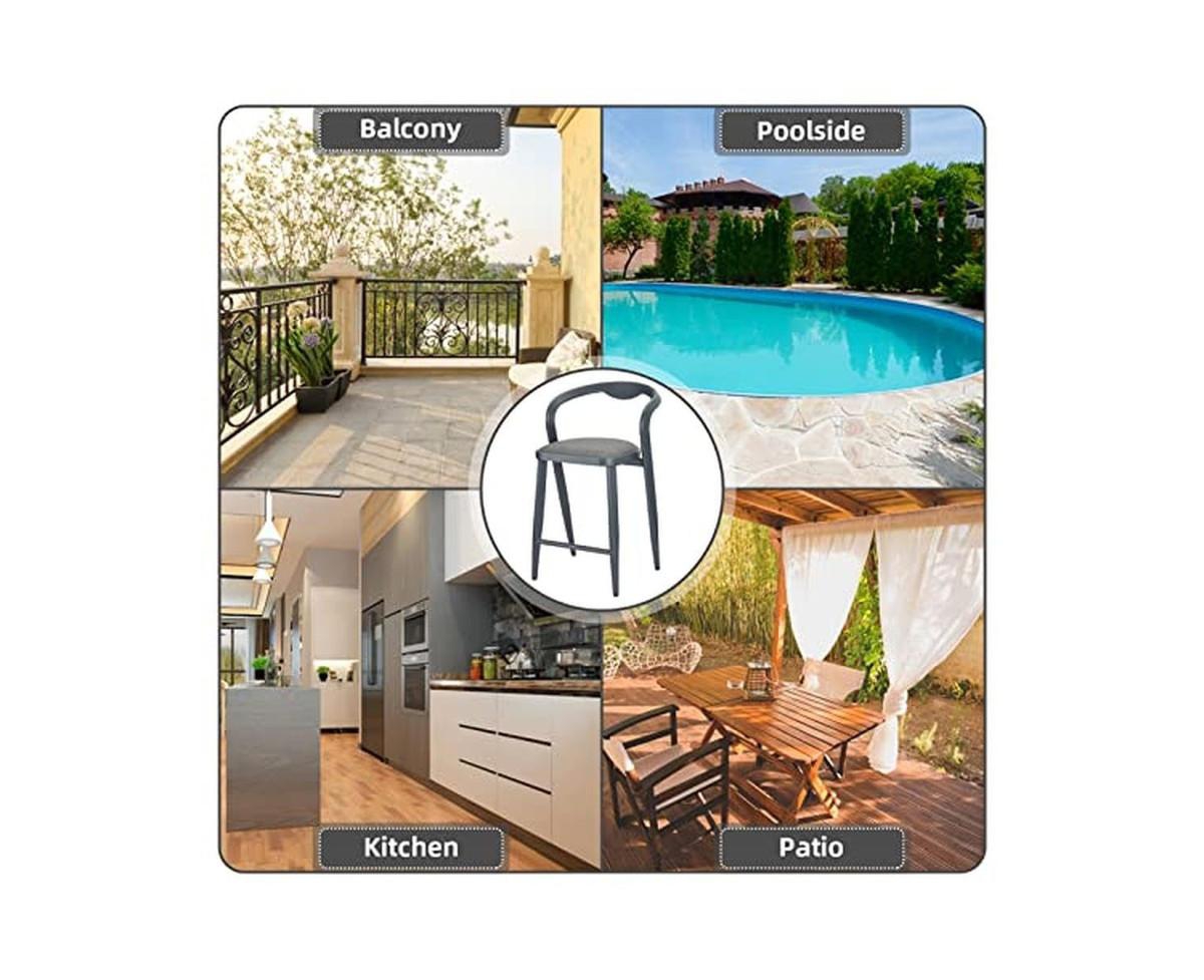 gaomon Outdoor Counter Height Bar Stools Set of 2, Comfortable Chairs for Indoor and Outdoor Use, All-Weather Design, Simple Assembly, 330lb Weight Ca
