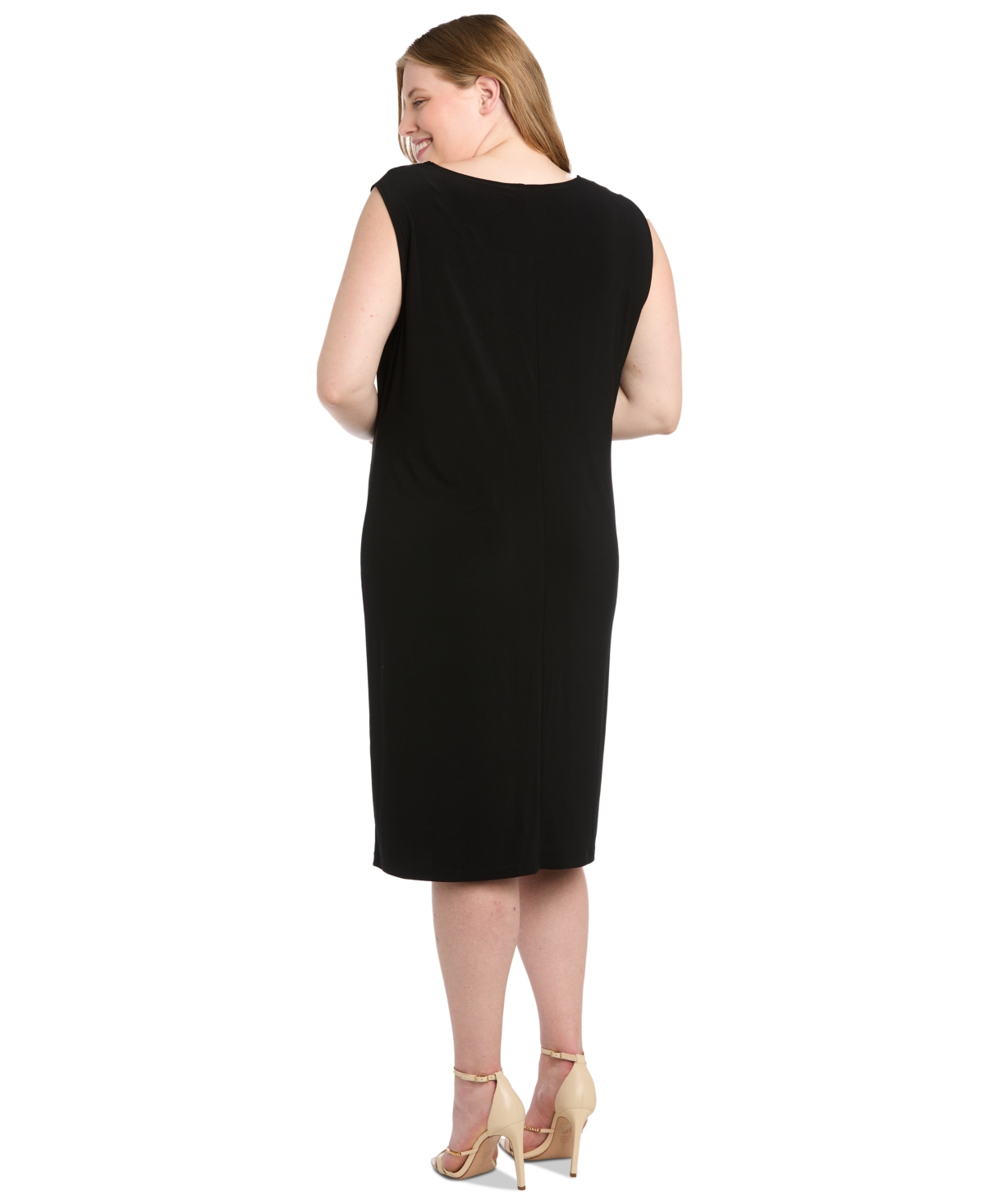 R & M Richards Plus Size Embellished Jacket and Dress -Black