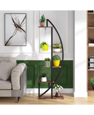 Multi-Purpose Curved Display Shelf Bonsai Flower Plant Stand Rack,5-Tier Plant Stand Pack of 2