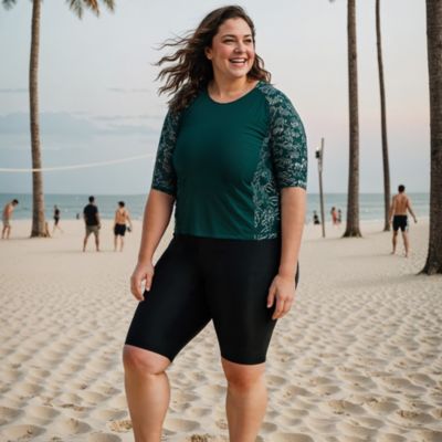 Plus Size Long Bike Swim Shorts