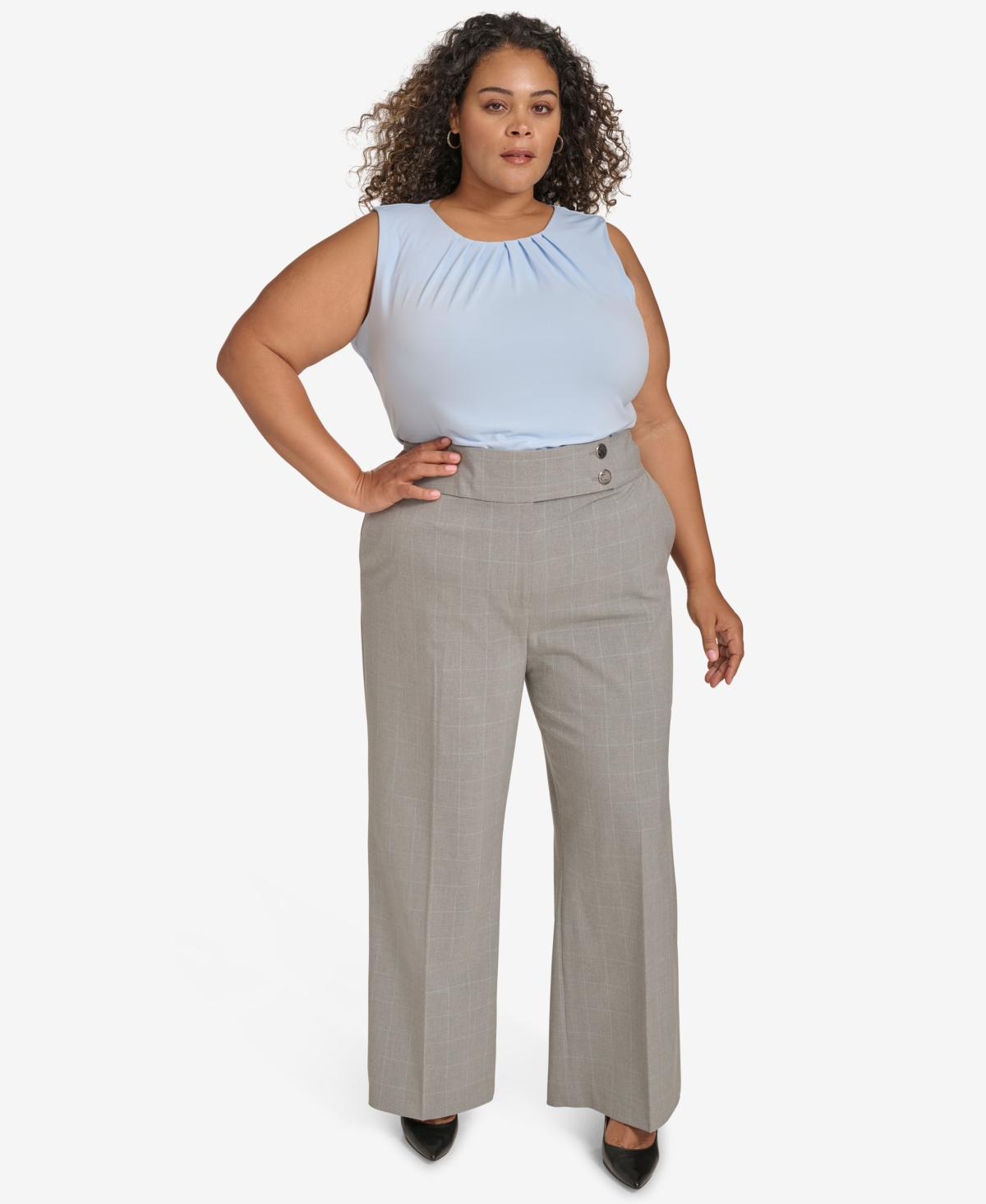 CALVIN KLEIN PLUS SIZE WIDE-LEG PANTS 