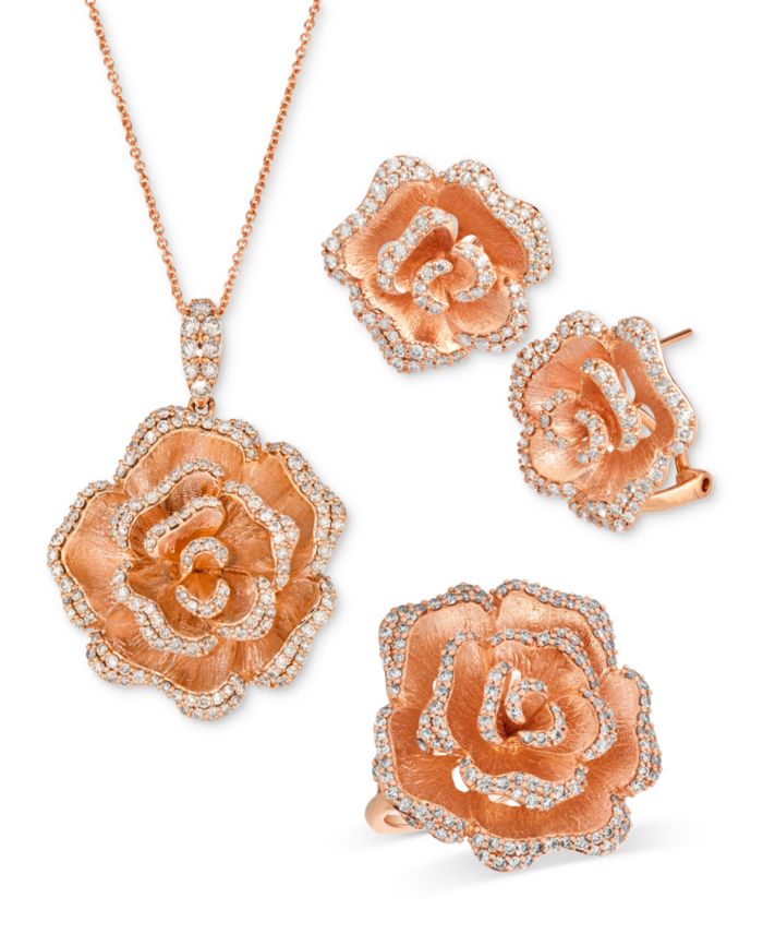 Le Vian Nude Diamond Rose Ring, Earrings & Necklace
