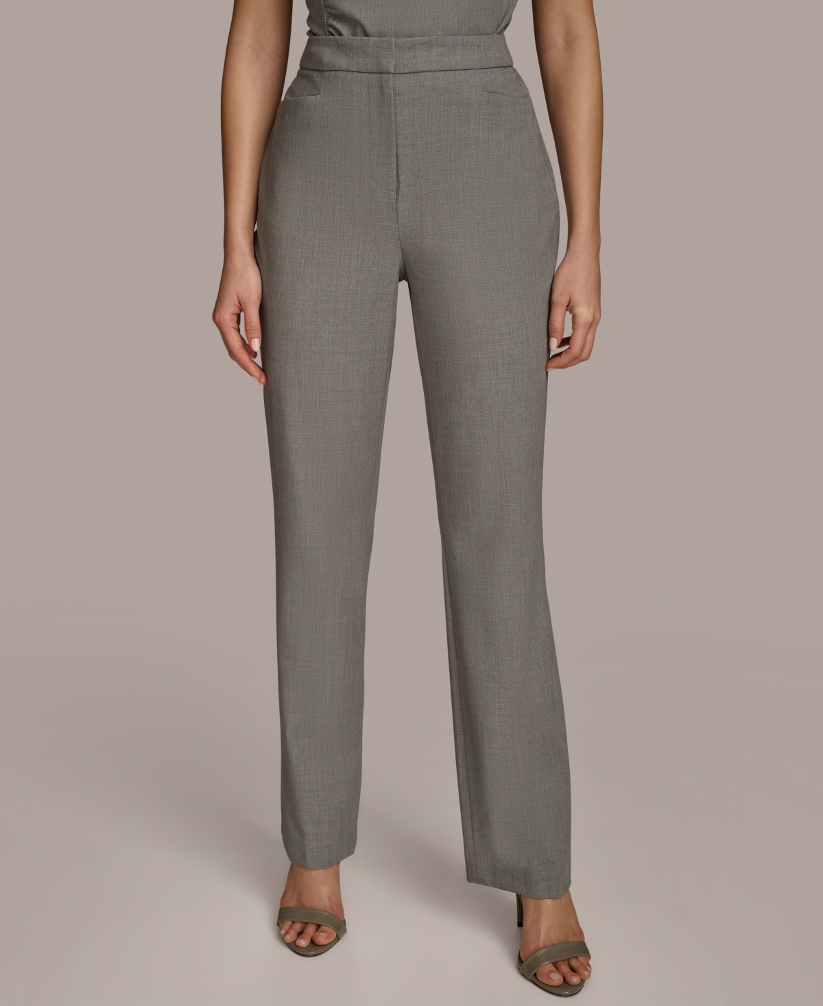 Women's Straight Leg Pants - Med Heather Grey