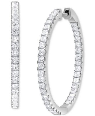 Macy's - Diamond In & Out Hoop Earrings (2 ct. t.w.) in 14k White Gold