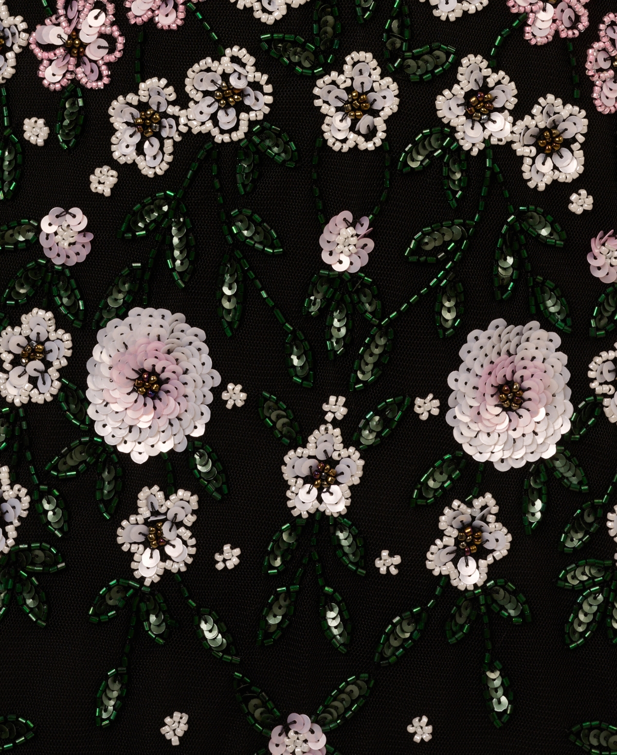Adrianna Papell Beaded Floral Mesh A-line Gown In Black Multi