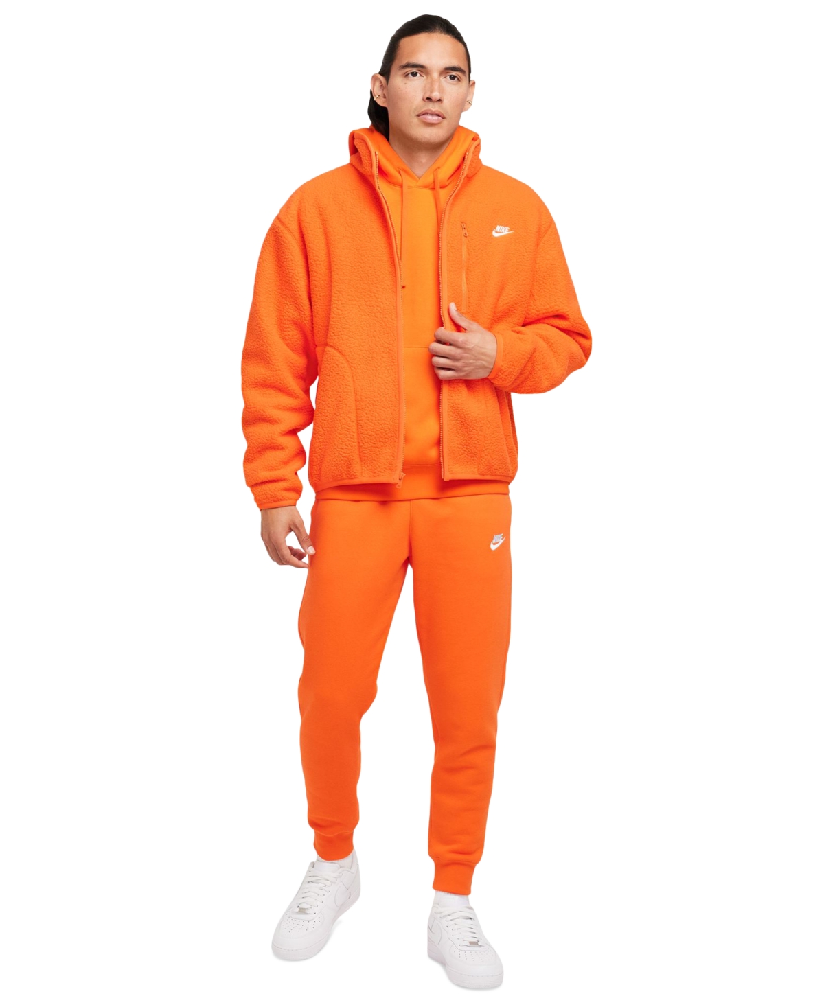 Nike Men's  Sportswear Club Fleece Jacket In Sfty O,whi