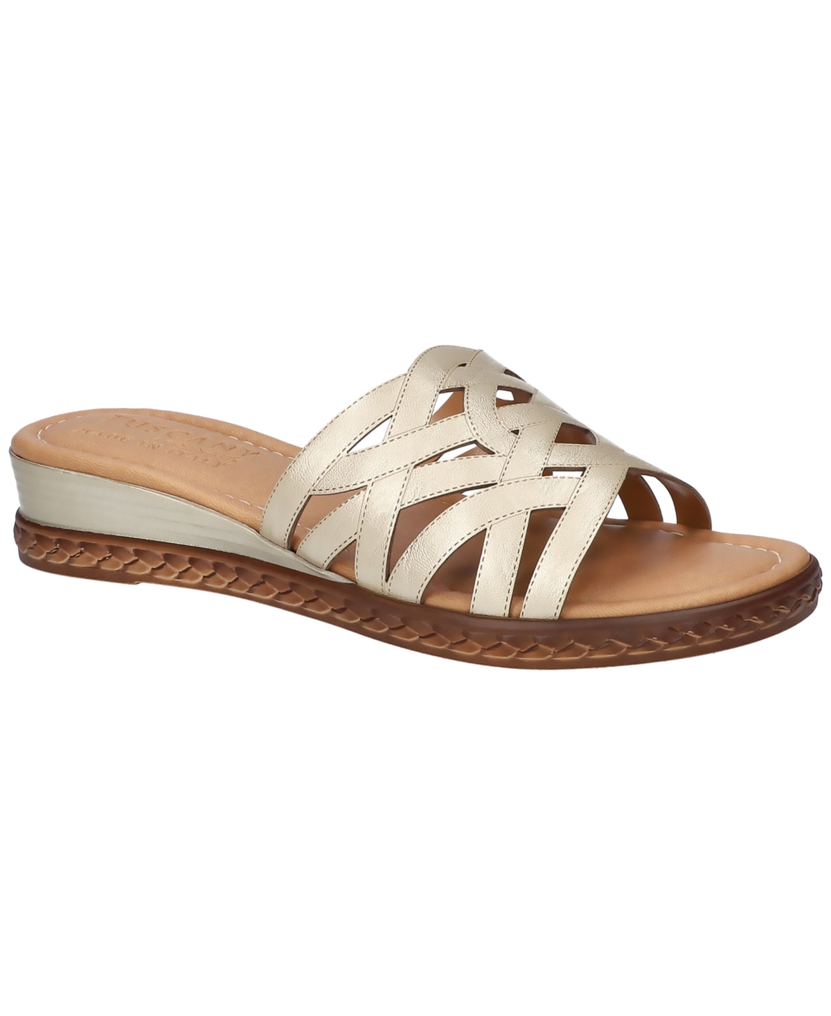 Easy Street Women's Edda Wedge Heel Sandals In Champagne