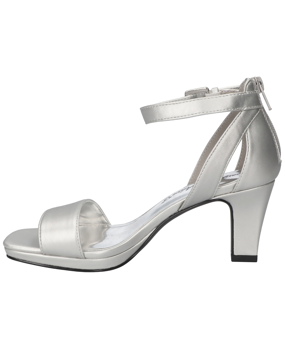 Shop Easy Street Women's Ro Square Toe Heeled Sandals In Silver