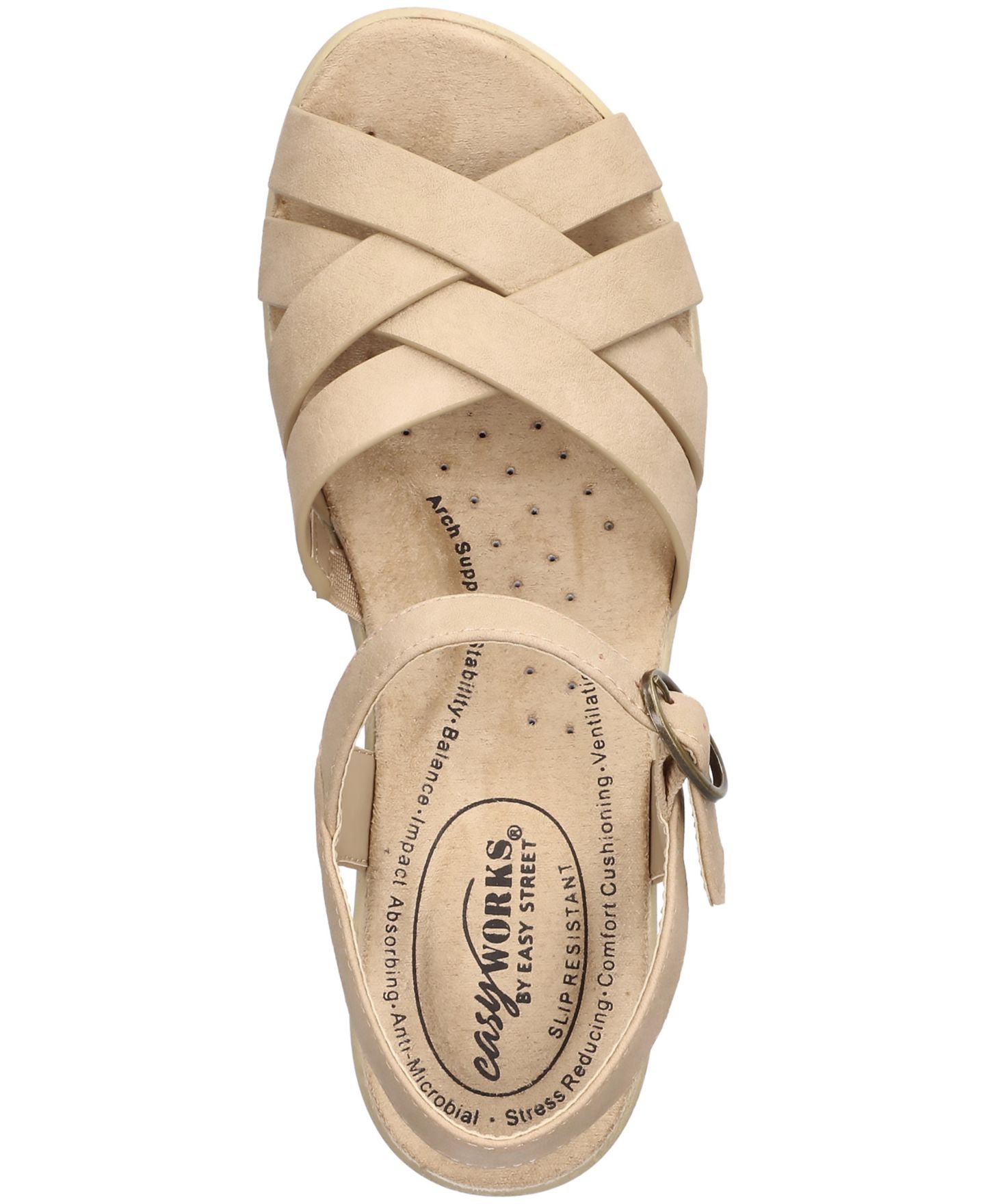 Женские сандалии Easy Street Easy Works Miyah Slip-Resistant, цвет: Костяной — фото 4