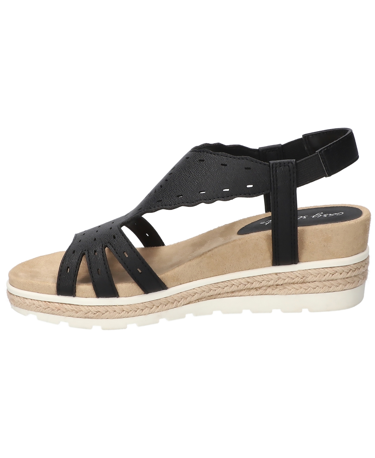 Easy Street Women's Fran Wedge Heel Sandals In Black
