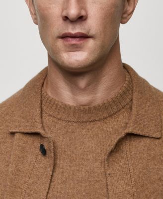 Men's Slim-Fit Knit Wool-Blend Cardigan