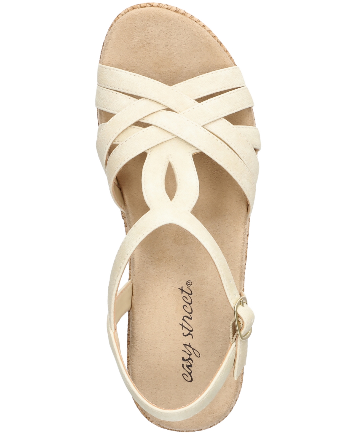 Shop Easy Street Women's Lua Wedge Heel Sandals In Bone