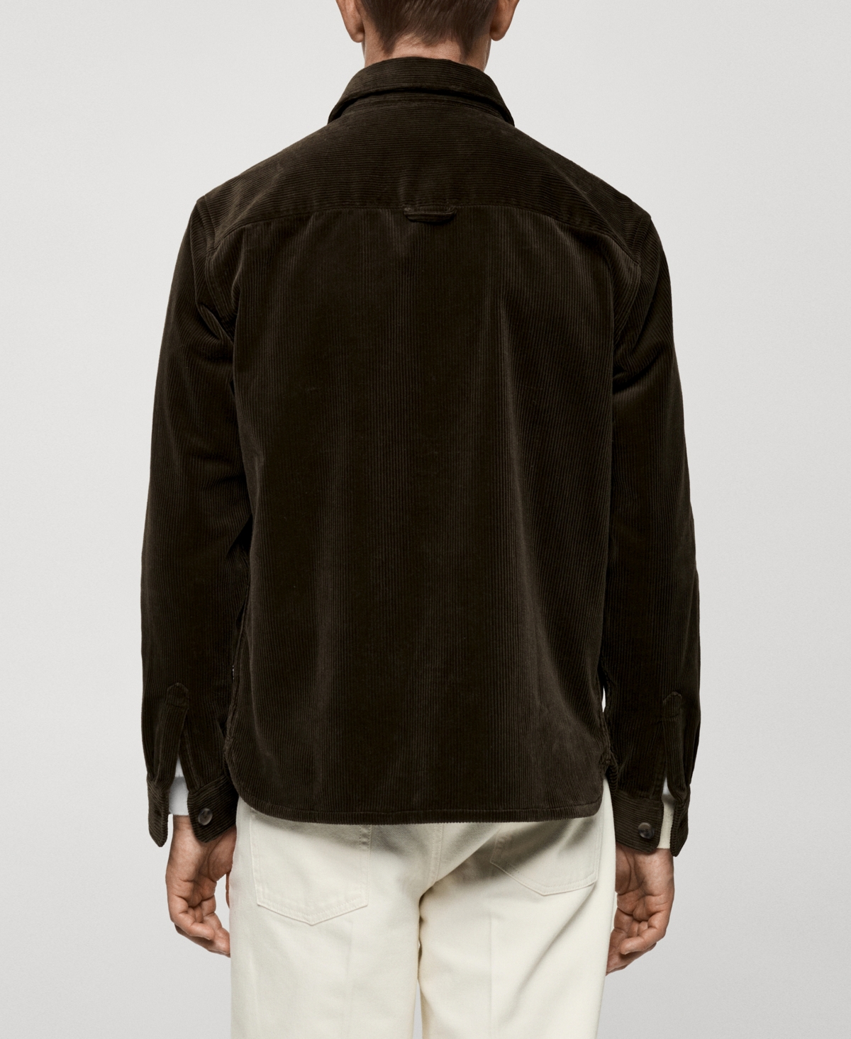Mango Regular Fit Corduroy Overshirt In Khaki