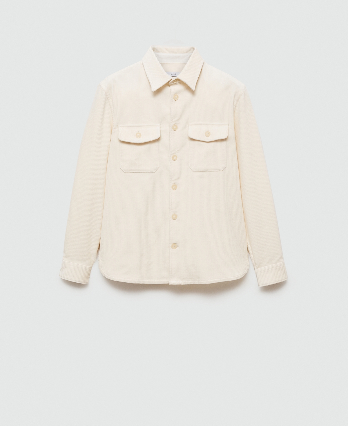 Mango Men's Corduroy Pockets Overshirt In Off White