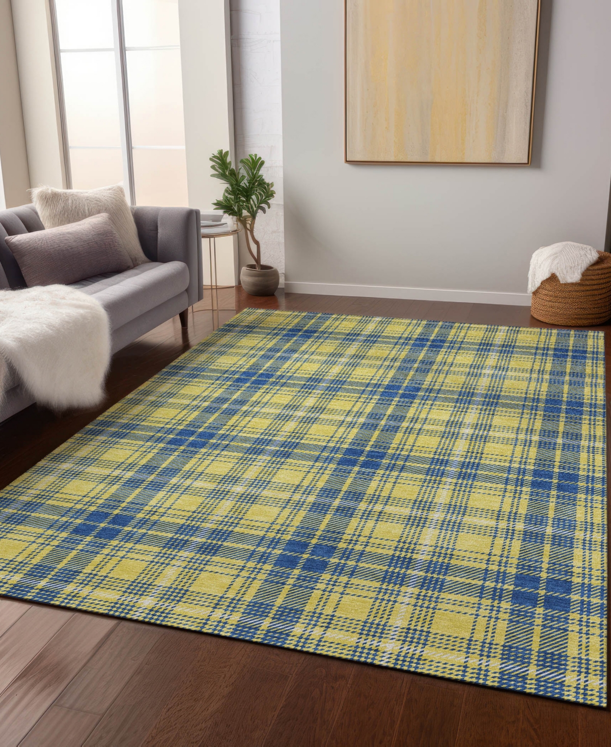 Addison Chantille Machine Washable Acn993 9'x12' Area Rug In Yellow