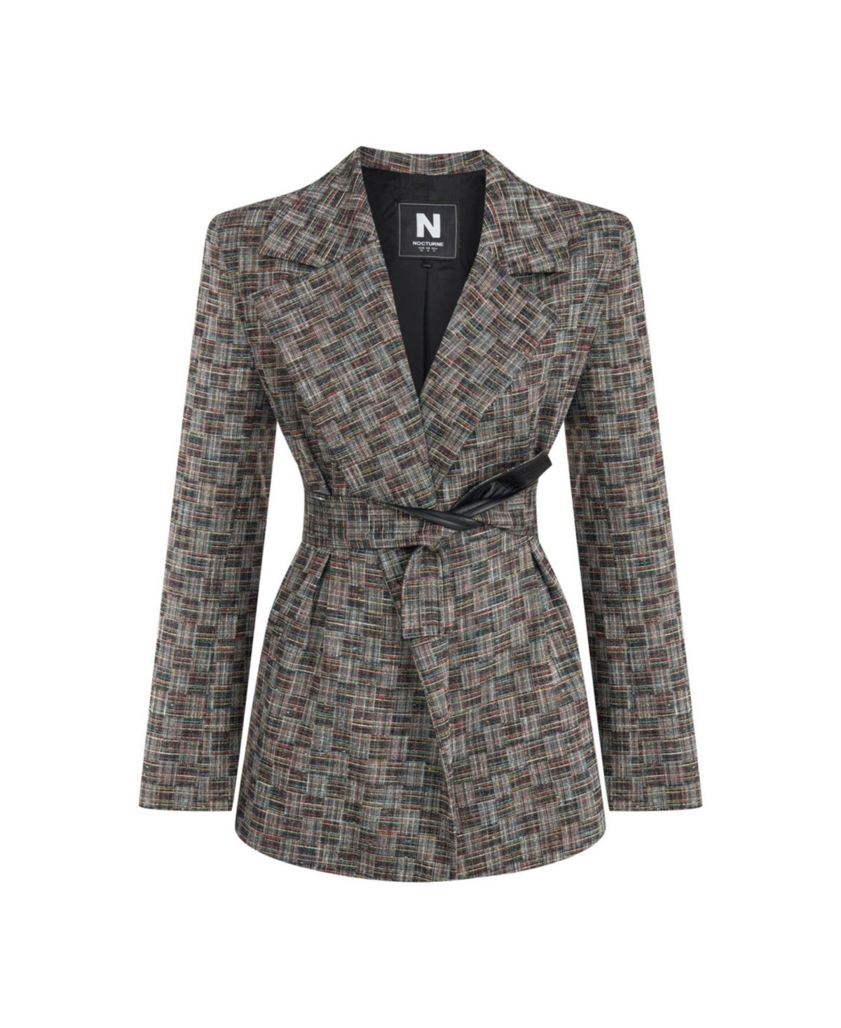 Nocturne Women's Double-Sided Belt Designed Jacket - Multi-colored