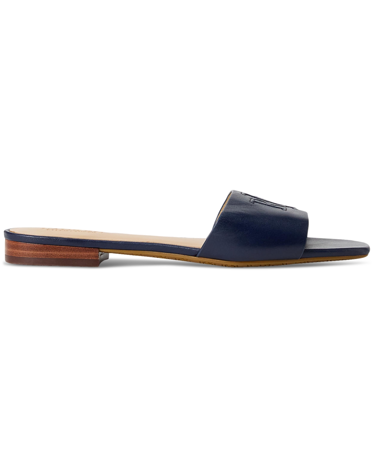 Shop Ralph Lauren Women's Everly Slide Flat Sandals In Refined Navy