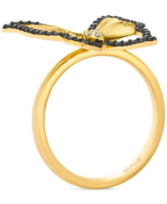 Chocolate Diamond & Nude Diamond Butterfly Ring (1/3 ct. t.w.) in 14k Gold
