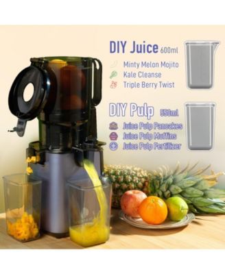 Cold Press Juicer, Masticating Juicer with 5.1 Inch Large Feed Chute, 250W Power High Juice Yield for Batch Juicing