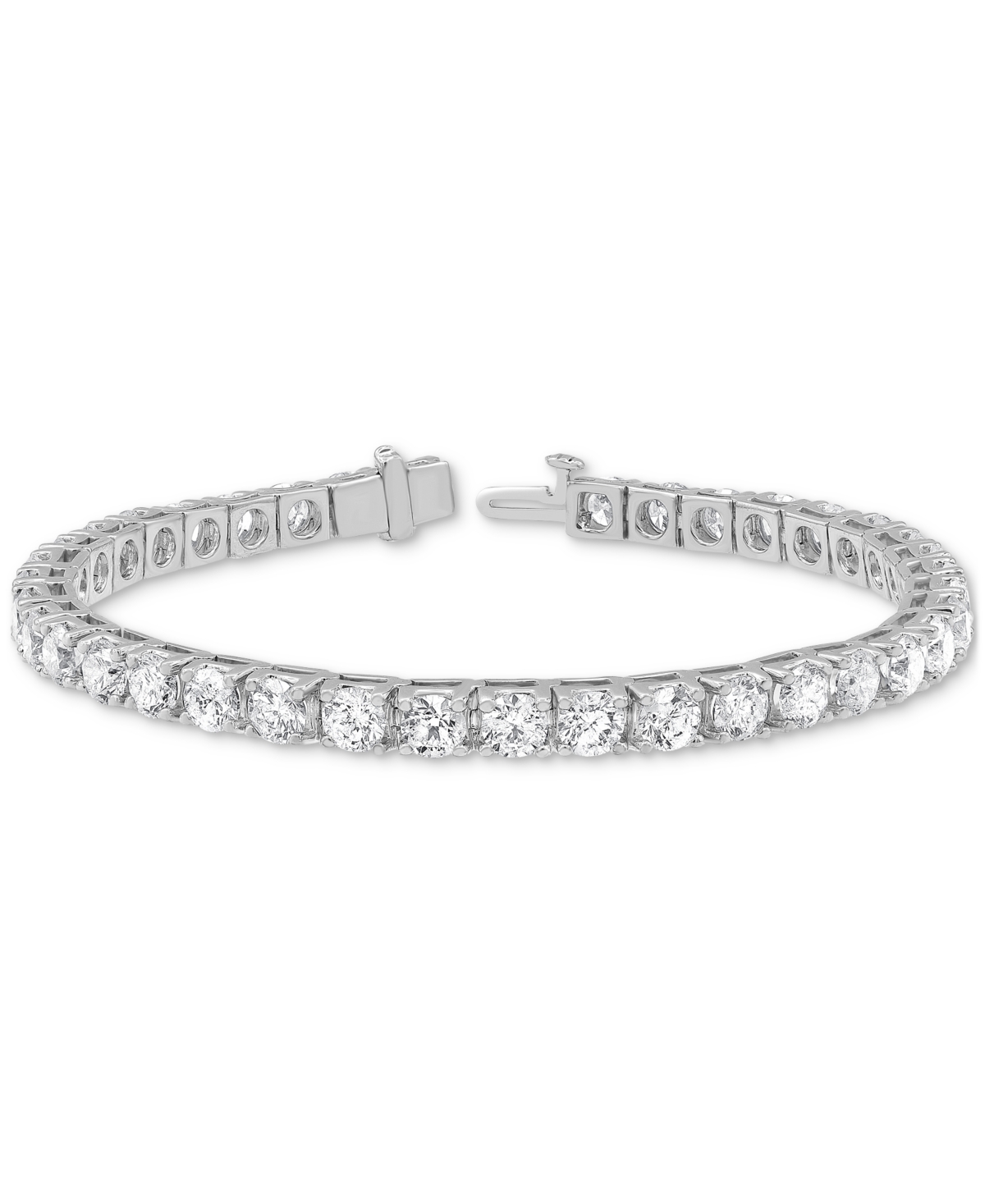 Macy's Diamond Prong-set Tennis Bracelet (12 Ct. T.w.) In 14k White Gold In White Gold