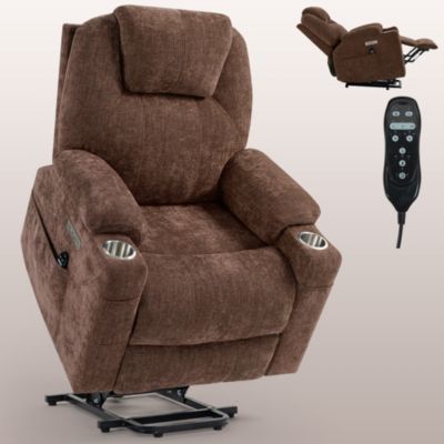 Power Lift Recliner Chair, Heavy Duty, 350 LBS Capacity, Dual Motor, Massage & Heating, USB & Type-C Ports