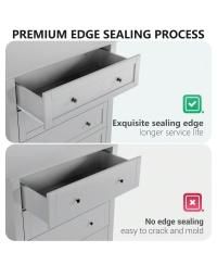 5-Drawer Wood Deep Storage Nickel Handle Modern Chest of Drawers