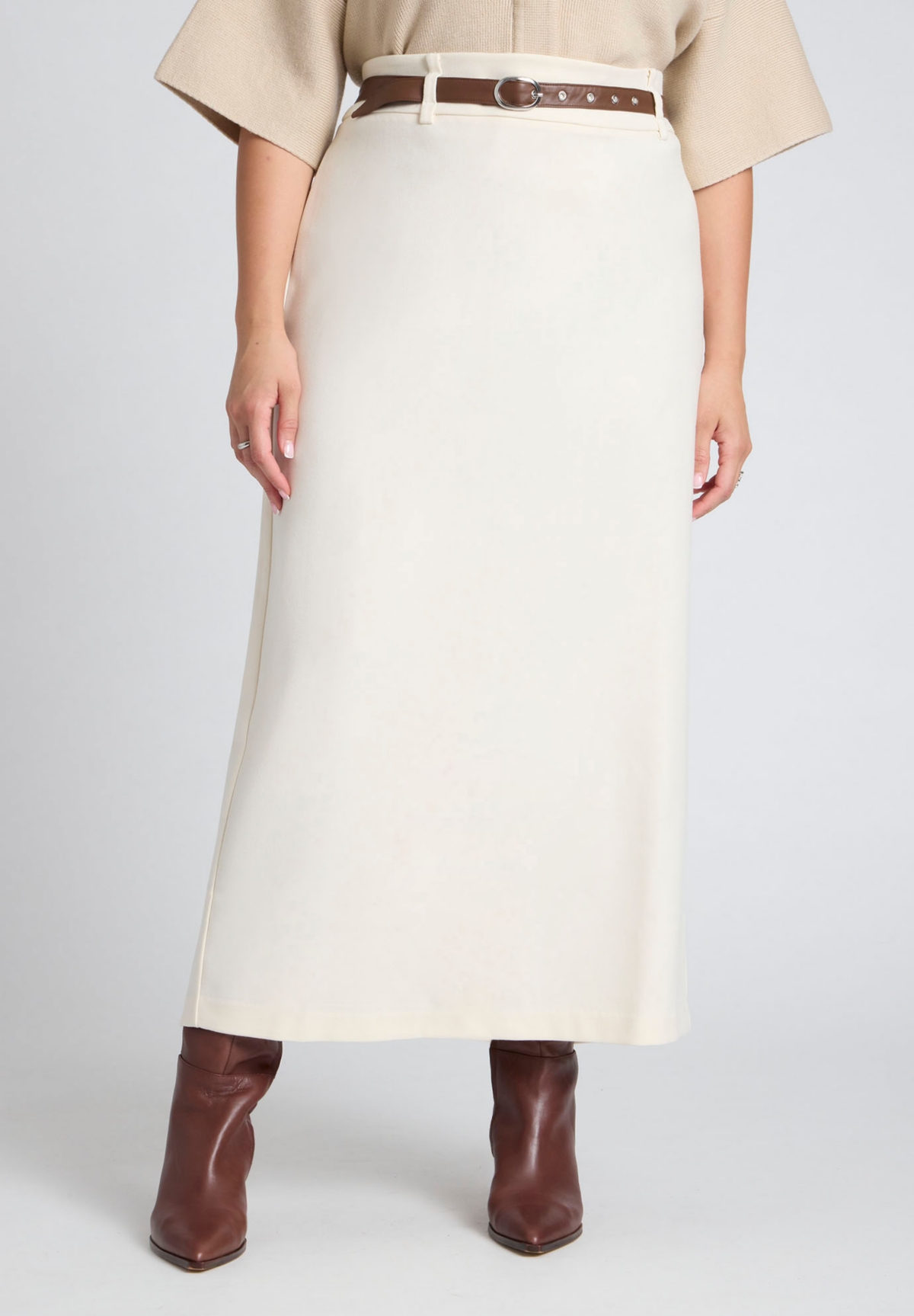 Eloquii Plus Size Belted Column Skirt