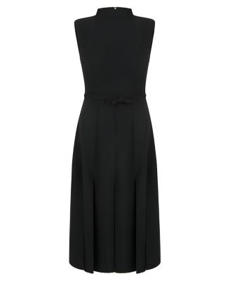 Women's Padded Shoulder Midi Dress