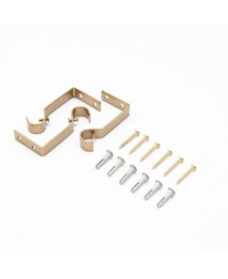 Augusta 5/8 Inch Decorative Window Curtain Rod in Burnished Brass - Adjustable and Stylish Curtain Hardware