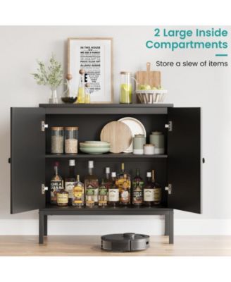 Buffet Cabinet, Rattan Storage Cabinet with Doors and Shelves, Accent Cabinet Sideboard, Console Cabinet with Storage Entryway Cabinet for Living Room, Dining Room, Hallway