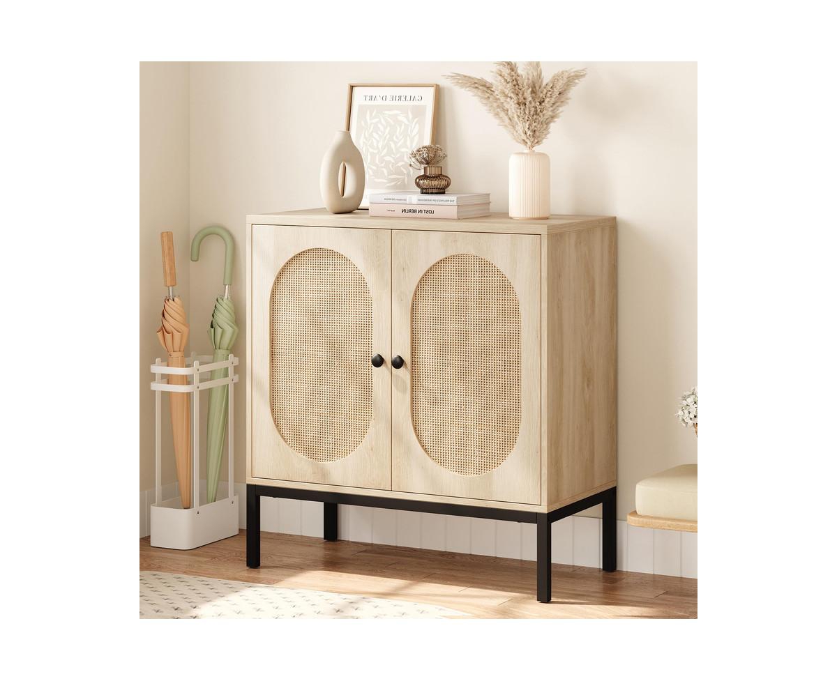 gaomon Buffet Cabinet, Rattan Storage Cabinet with Doors and Shelves, Accent Cabinet Sideboard, Console Cabinet with Storage Entryway Cabinet for Livi