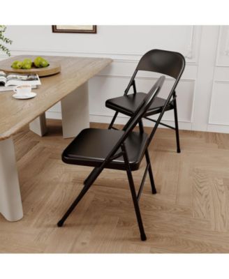 Dining Chairs Set of 4, Foldable Dining Chairs with Metal Frame Hold Up to 350 Pounds, Portable Kitchen Chair Suitable for Dining Room, Living Room, Office, Indoor and Outdoor Events