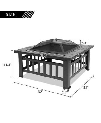 Portable Metal Fire Bowl for Courtyard – Complete with Accessories