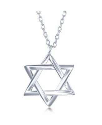 Sterling Silver Star of David Polished Necklace Women s Size One Size