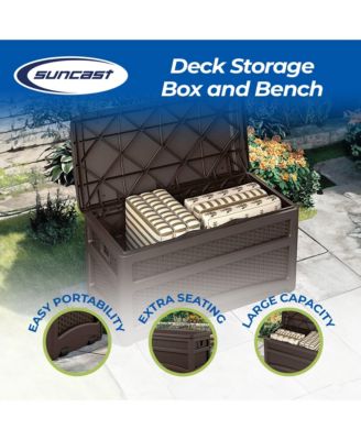 DBW7500 73 Gallon Outdoor Patio Storage Chest with Handles &amp; Seat, Java