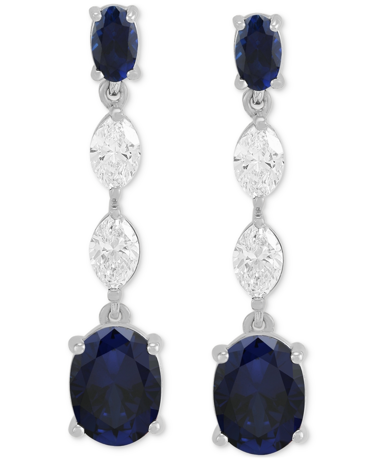 Grown With Love Lab Grown Emerald (2-3/4 Ct. T.w.) & Lab Grown Diamond (3/4 Ct. T.w.) Drop Earrings In 14k Gold (als In Sapphire