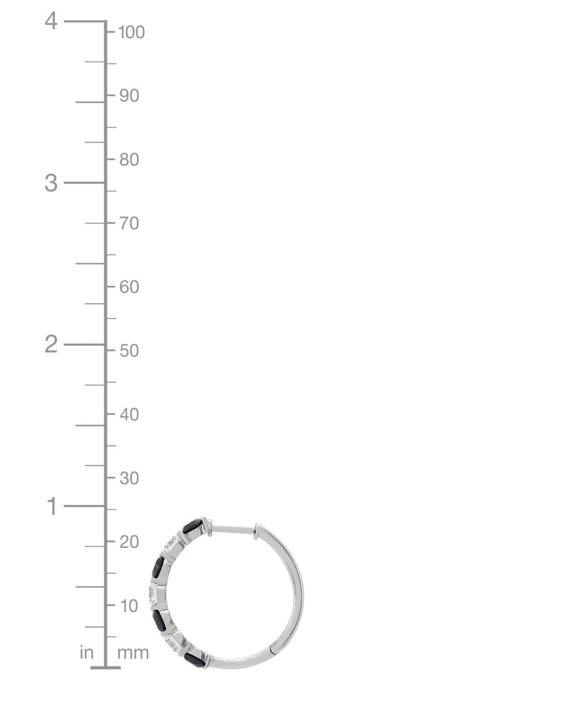 Grown With Love Lab Grown Emerald (1-7/8 Ct. T.w.) & Lab Grown Diamond (1-1/2 Ct. T.w.) Small Hoop Earrings In 14k G In Sapphire