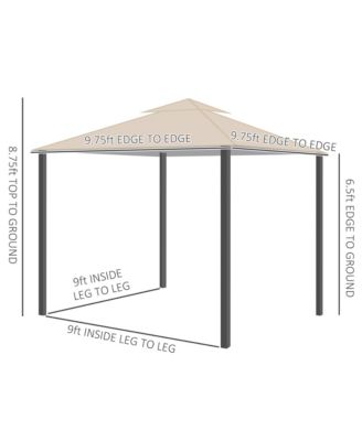 10' x 10' Patio Gazebo Outdoor Canopy Shelter w/ Sidewalls,