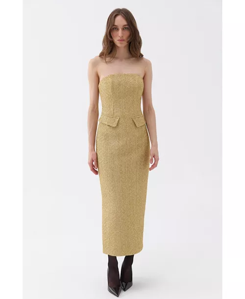 women's strapless maxi dress
