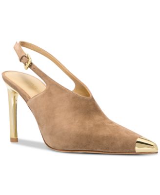 パンプス MICHAEL MICHAEL KORS KASIA SLINGBACK Michael Kors Kasia Crushed Leather Cap Toe Slingback Pumps
