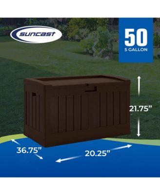 50 Gallon Medium Capacity Resin Outdoor Storage Deck Box with Seat, Java