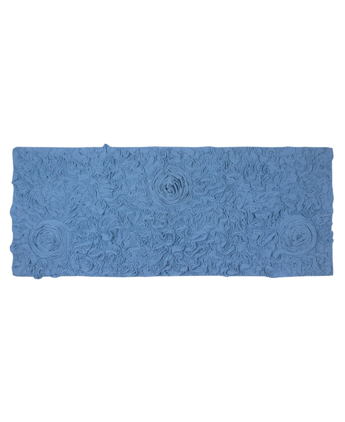 Home Weavers Bell Flower Runner Bath Rug, 21" X 54" In Blue