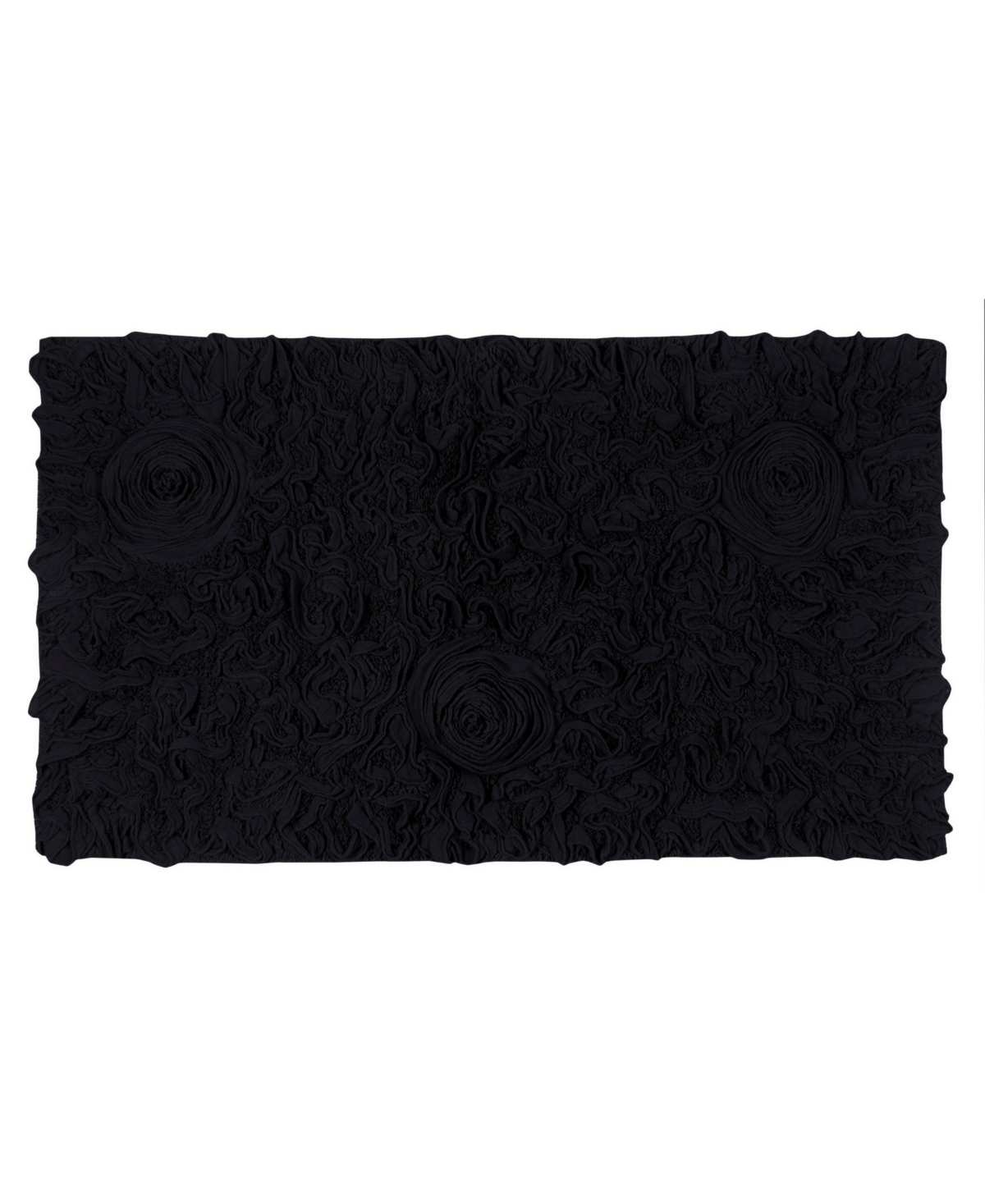 Home Weavers Bell Flower Bath Rug, 24" X 40" In Black