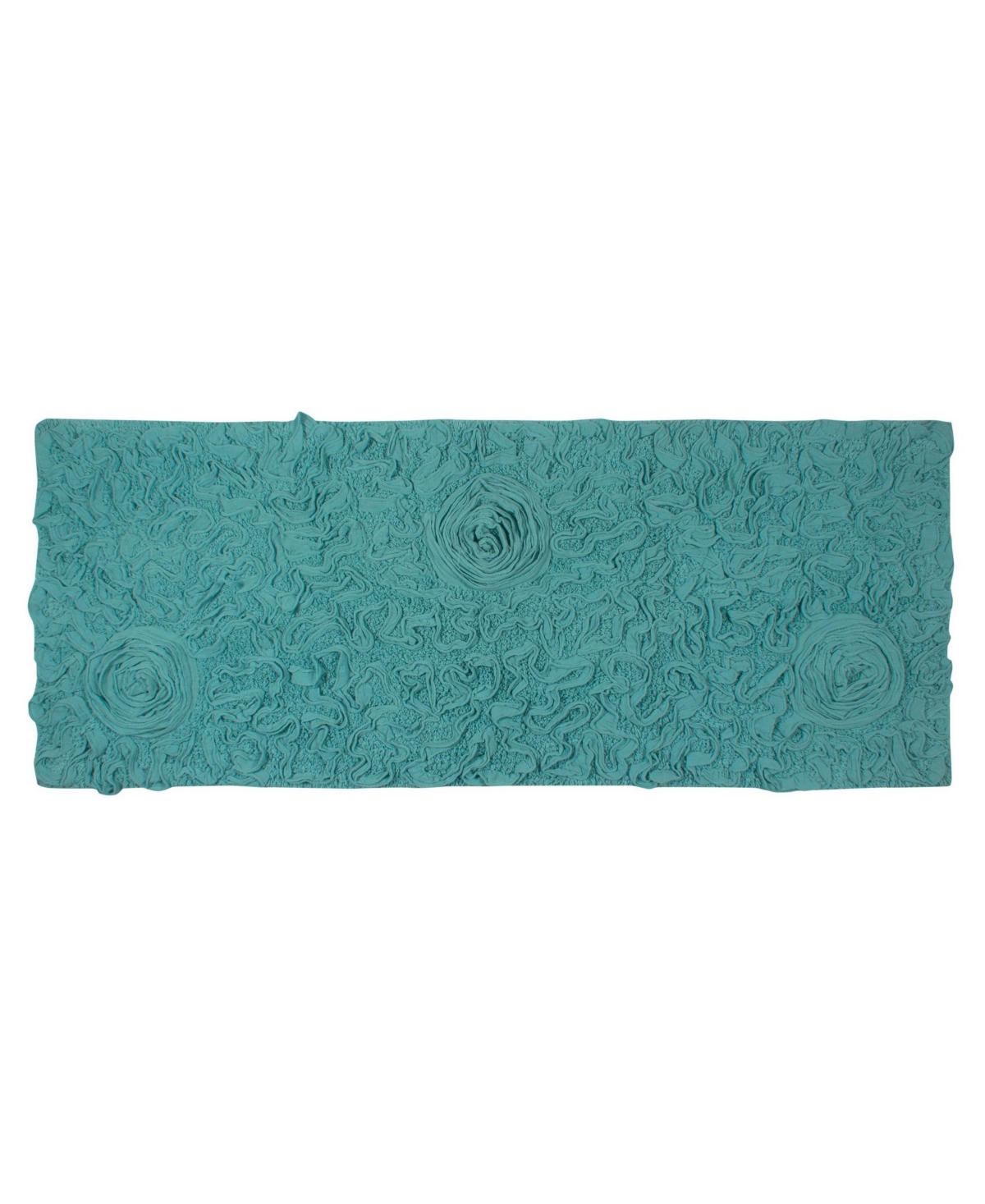 Home Weavers Bell Flower Runner Bath Rug, 21" X 54" In Blue