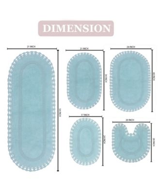Hampton Crochet Reversible 5-Pc. Bath Rug Set