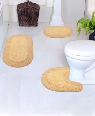Double Ruffle 3-Pc. Bath Rug Set with Contour
