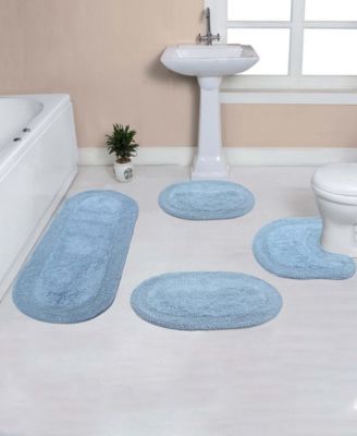 Double Ruffle 4-Pc. Bath Rug Set with Contour